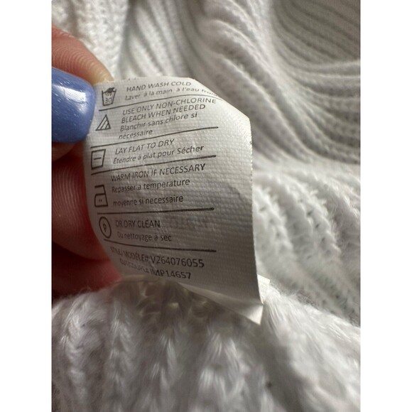 Vince Women's Size Small Weave Knit Shawl Collar Open Cardigan Sweater White M11 - Picture 9 of 11